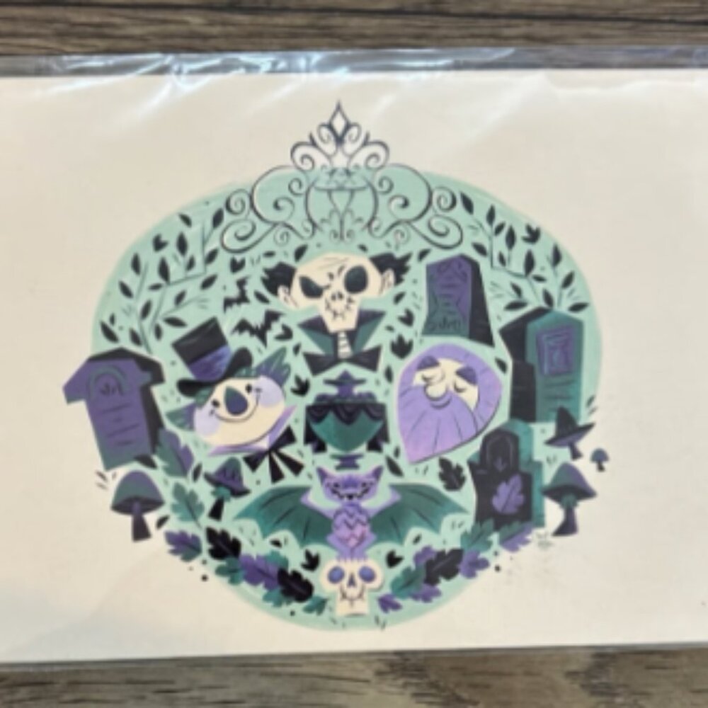 Disney Haunted Mansion Postcard “A Ghost Will Follow You Home” by Caley Hicks